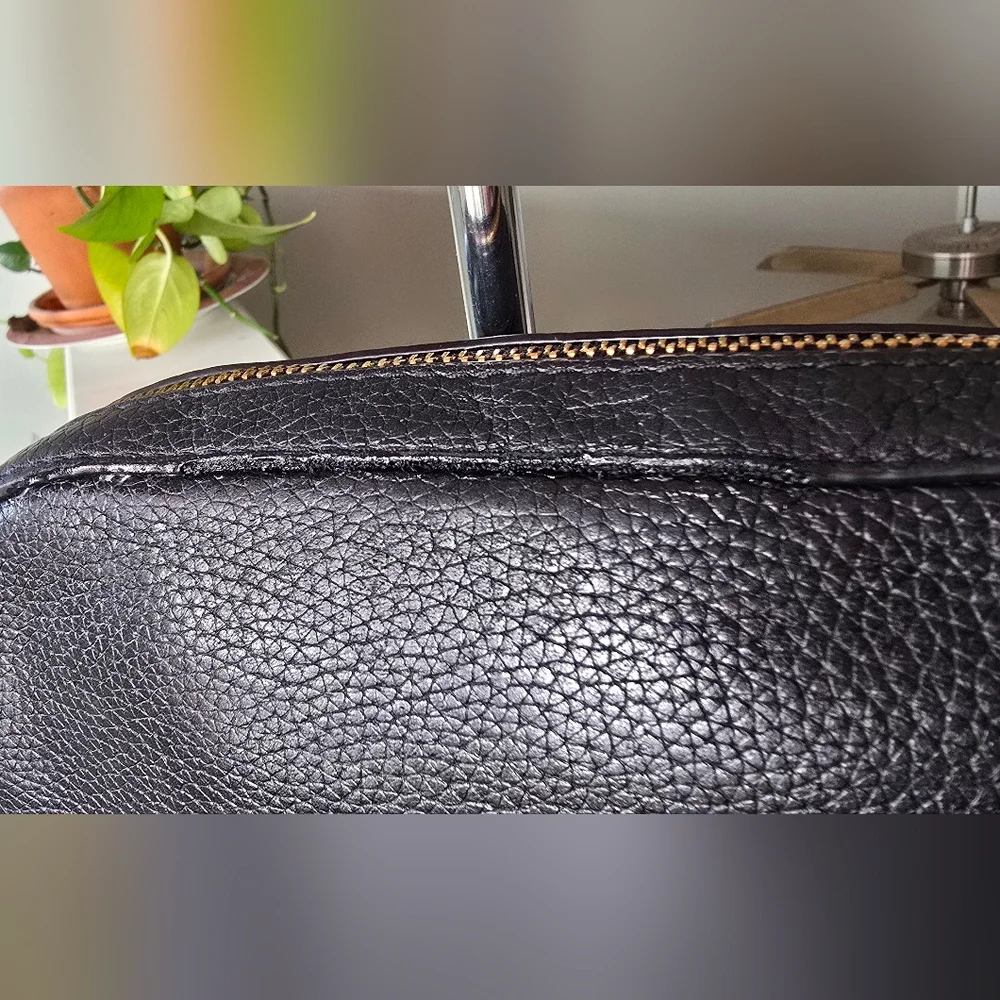 Michael Kors Black Pebbled Leather Camera Style Crossbody Bag